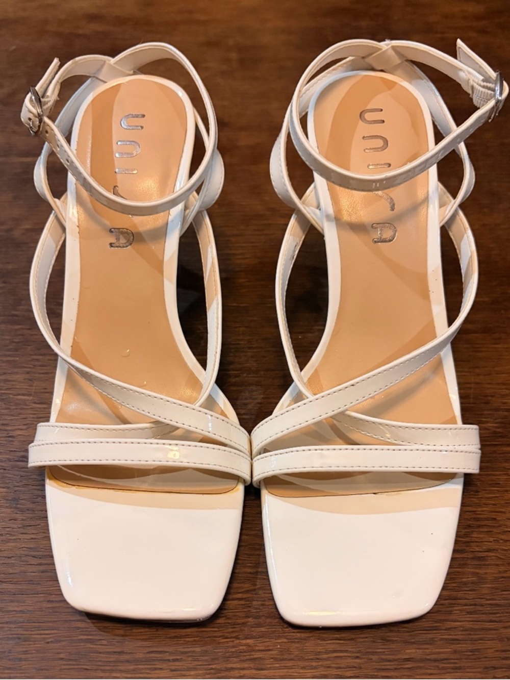 Unisa Ivory Strappy Square-Toe Sandals